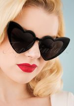 50s Love Is In The Air Sunglasses in Black