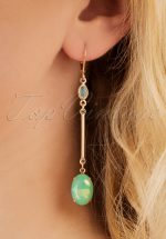 70s Christine Opal Drop Earrings in Seafoam Green