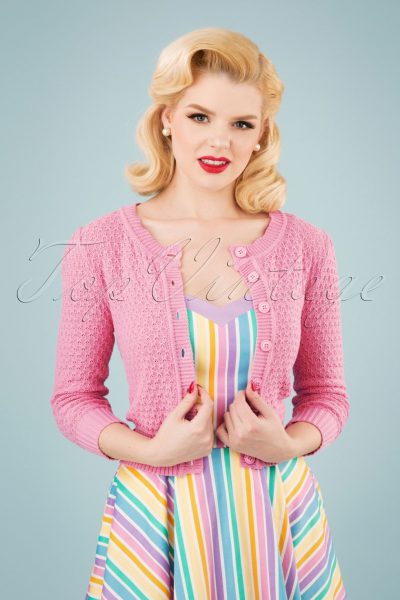 50s Jennie Cardigan in Light Pink
