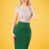 50s Classic Pencil Skirt in Emerald Green