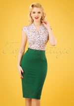 50s Classic Pencil Skirt in Emerald Green