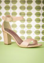 60s Patent Sandals in Nude
