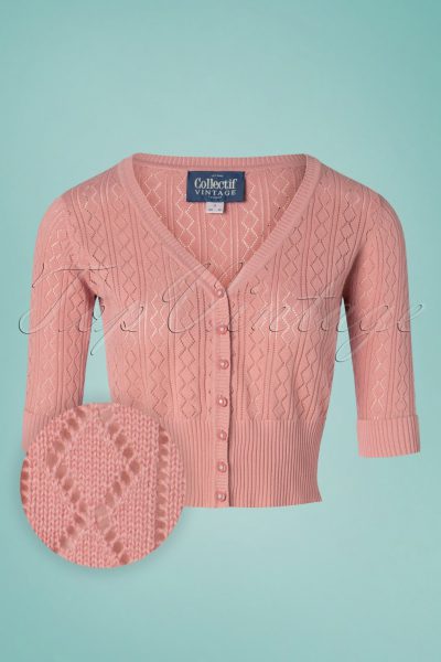 50s Linda Cardigan in Old Pink