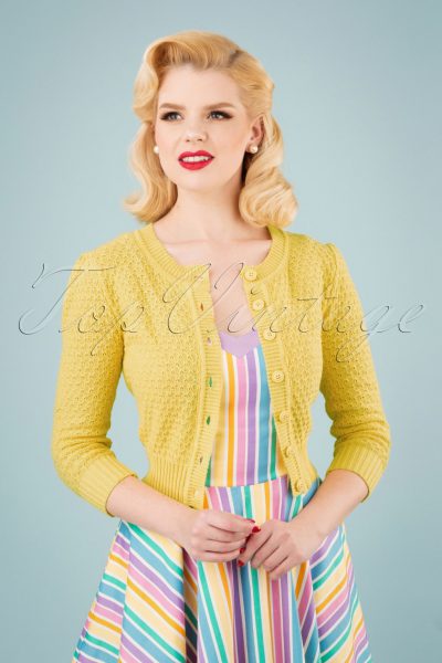 50s Jennie Cardigan in Baby Yellow