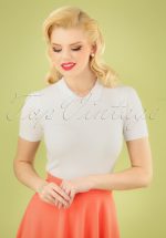 50s Wendy Knitted Top in Ivory