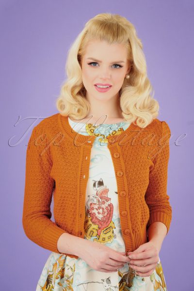 50s Jennie Cardigan in Light Orange