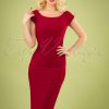 50s Jacintha Pencil Midi Dress in Red