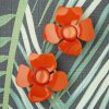 60s Marigold Flower Earrings in Orange