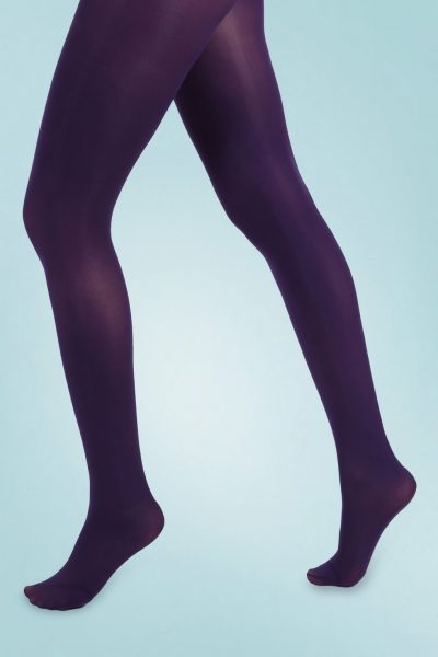 60s Opaque Tights in Purple