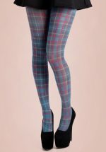 50s Jackson Plaid Tights in Blue