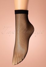 50s Fishnet Ankle Socks in Black