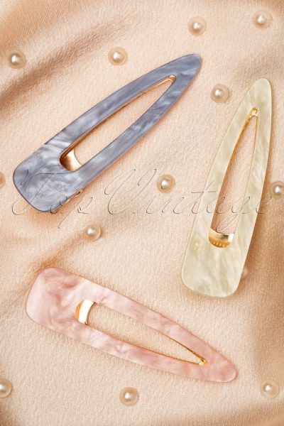 Marble Hairclips in Pastel