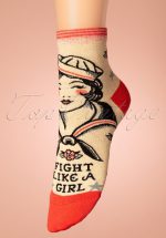 50s Fight Like A Girl Ankle Socks