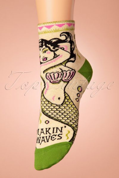 50s Making Waves Ankle Socks