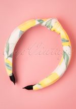 50s Lemon Hair Band in White and Yellow