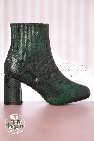 60s Eileen Ankle Booties in Green