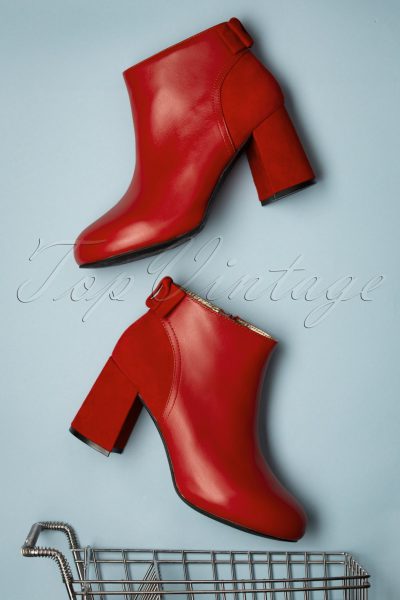 60s Eileen On The Scene Booties in Burned Red