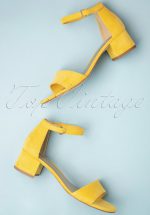 60s Suedine Sandals in Yellow