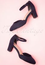 50s Trixie Suedine Pumps in Navy