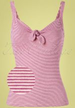 50s Gisele Babylon Stripe Camisole Top in Vivid Purple