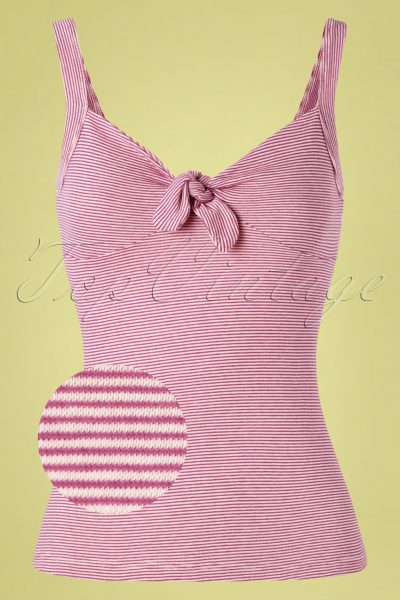50s Gisele Babylon Stripe Camisole Top in Vivid Purple