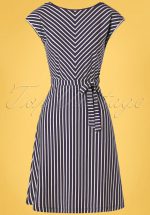 60s Grace Breton Stripe Dress in Blue