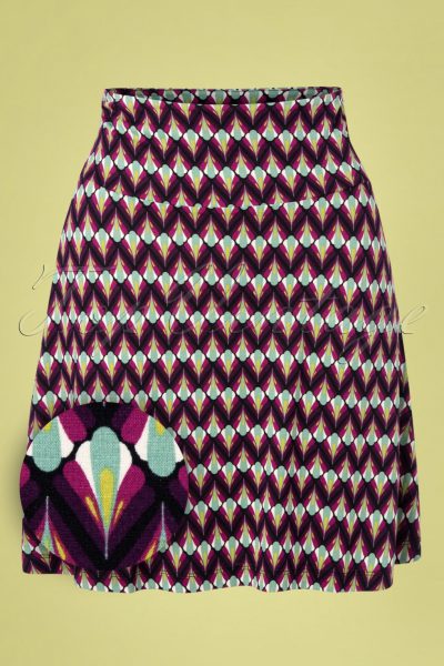 60s Namaste Border Skirt in Vivid Purple