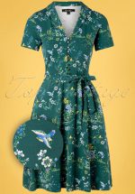 60s Emmy Griffin Dress in Dragonfly Green