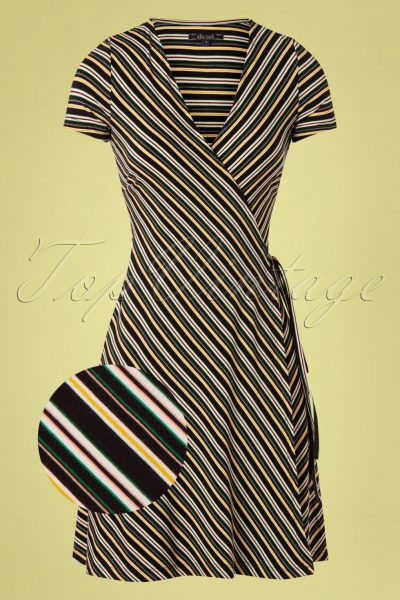 60s Gelati Wrap Dress in Black