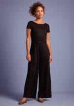 60s Sally Ecovero Classic Jumpsuit in Black
