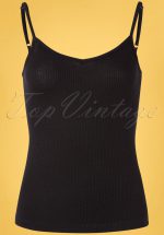 60s Nadya Camisole Rib Tencel Top in Black