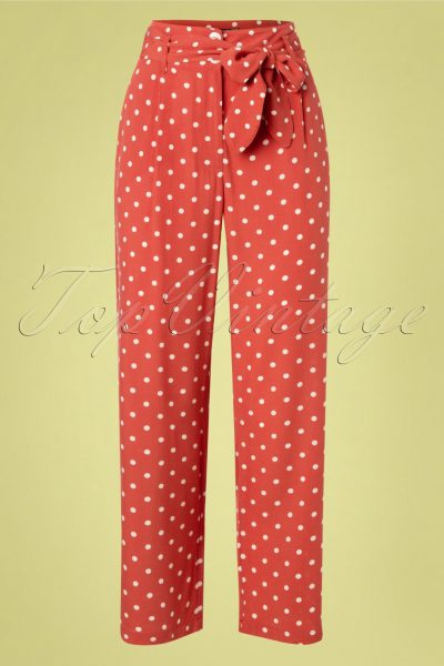 40s Ava Pablo Straight Pants in Apple Pink