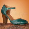 50s Jay Leather Pumps in Marine Teal