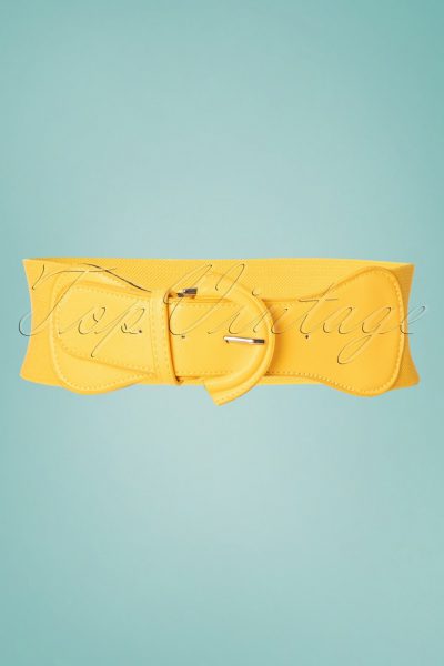 50s Maxine Cinch Stretch Belt in Yellow