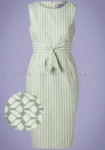 60s Tile Wiggle Dress in Mint