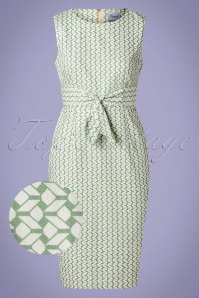 60s Tile Wiggle Dress in Mint