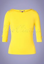 50s Modern Love Top in Yellow