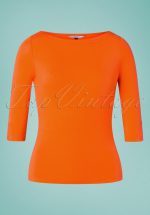 50s Modern Love Top in Orange