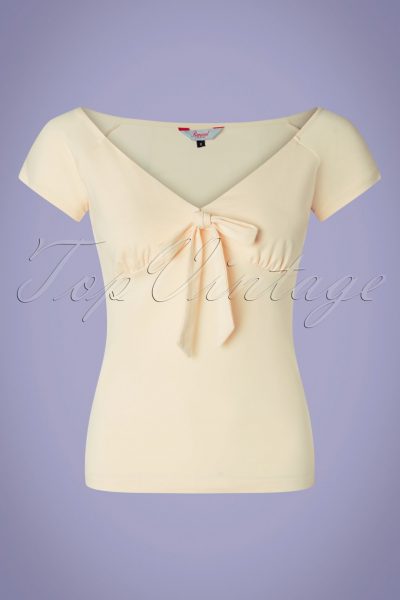 50s Bow Wow Top in Cream