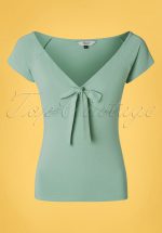 50s Bow Wow Top in Duck Egg