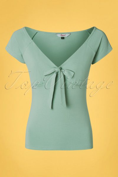 50s Bow Wow Top in Duck Egg