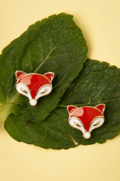 50s Foxy Stud Earrings in Red