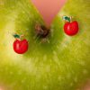 50s Apple Stud Earrings in Red