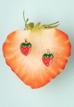 50s Strawberry Stud Earrings in Red