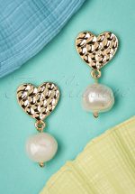 50s Love For Pearl Earrings in Gold