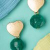 50s Love Rocks Marble Earrings in Gold