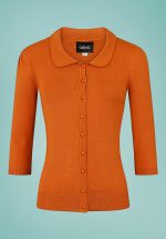 50s Jorgie Knitted Cardigan in Orange