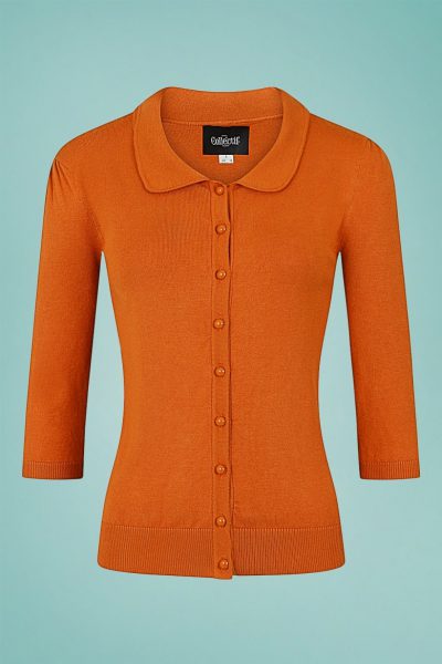 50s Jorgie Knitted Cardigan in Orange