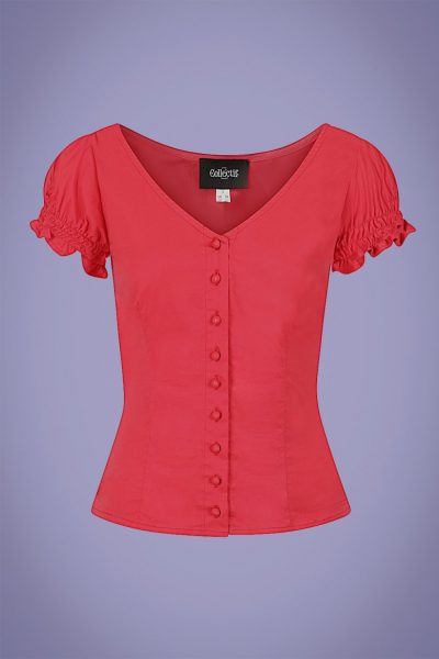 50s Sofia Gypsy Top in Red