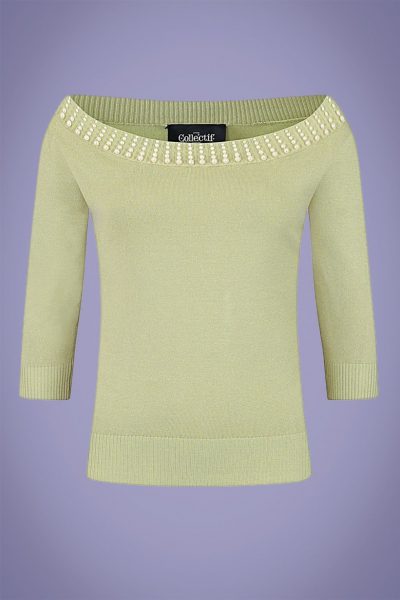 50s Emilia Pearly Jumper in Green